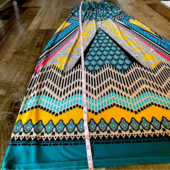 London Time Blue Bohemian Haltered Maxi Dress Size 8 - Picture 6 of 14